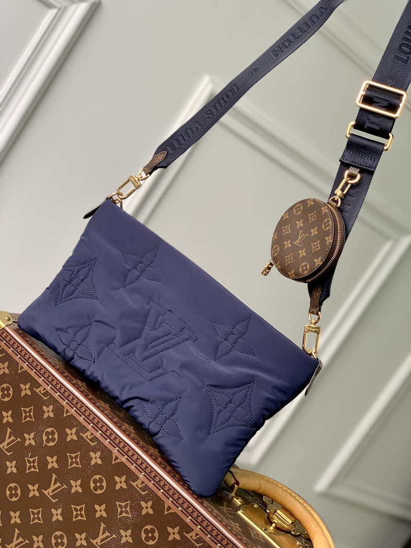 Louis Vuitton M21057 LV Maxi Multi Pochette Accessoires Bag M21056 Navy Blue and Silver - Default Title - View 3