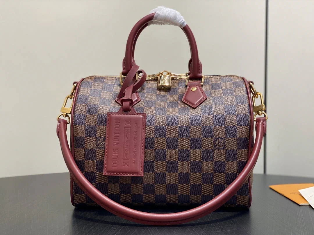 Louis Vuitton M3A350 Speedy Soft Bandoulière 25 Bag Damier Ebène