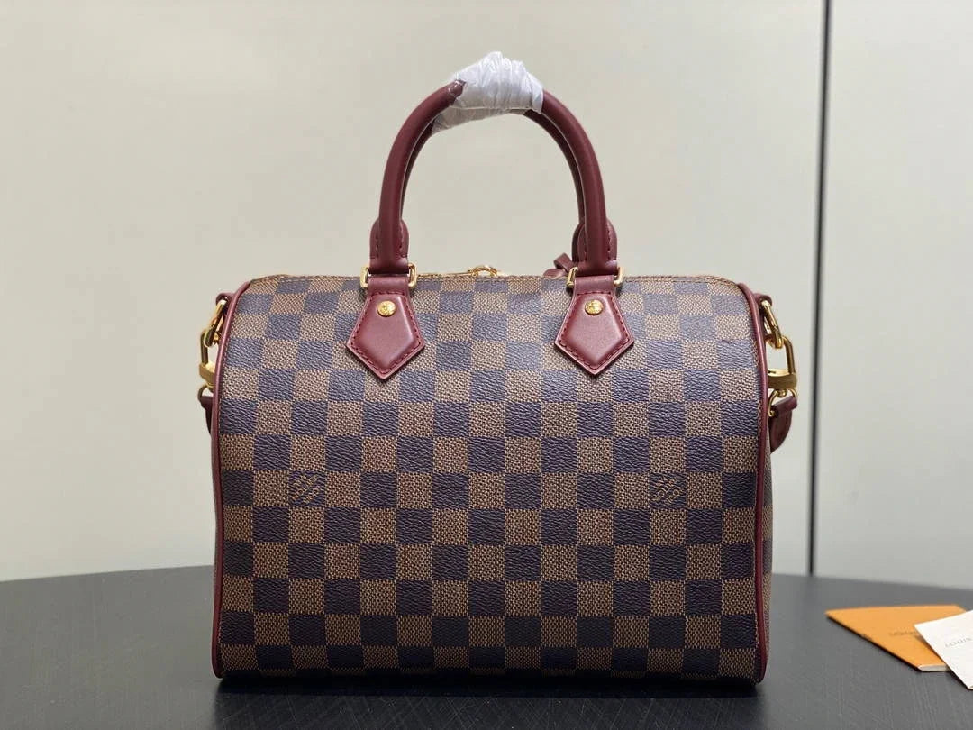 Louis Vuitton M3A350 Speedy Soft Bandoulière 25 Bag Damier Ebène