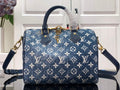 Louis Vuitton M59609 LV M59008 Speedy Bandouliere  25cm Blue