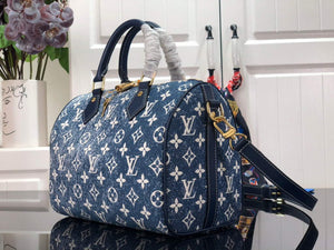 Louis Vuitton M59609 LV M59008 Speedy Bandouliere  25cm Blue - Default Title - View 2