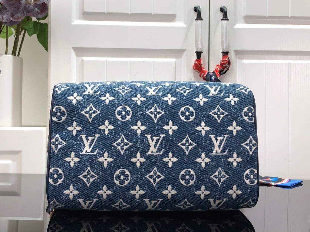 Louis Vuitton M59609 LV M59008 Speedy Bandouliere  25cm Blue