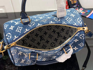 Louis Vuitton M59609 LV M59008 Speedy Bandouliere  25cm Blue - Default Title - View 8