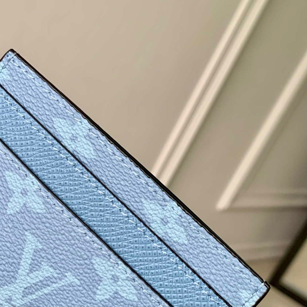 Louis Vuitton M62170 LV Double Card Holder Monogram Eclipse Blue