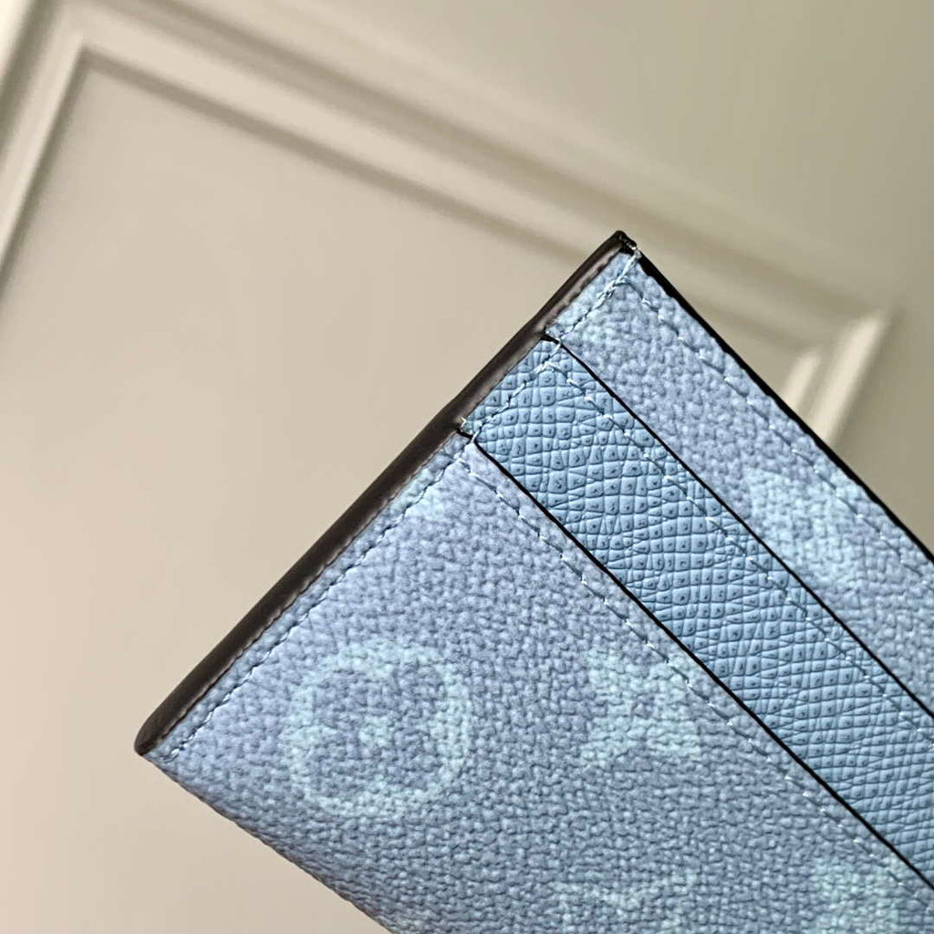 Louis Vuitton M62170 LV Double Card Holder Monogram Eclipse Blue