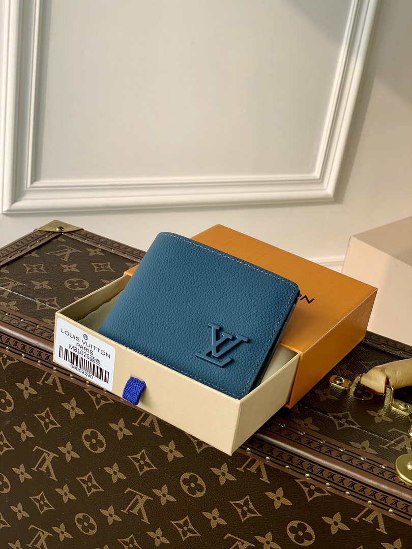 Louis Vuitton M81026 Multiple Wallet LV aerogram Navy Blue - Default Title - View 1