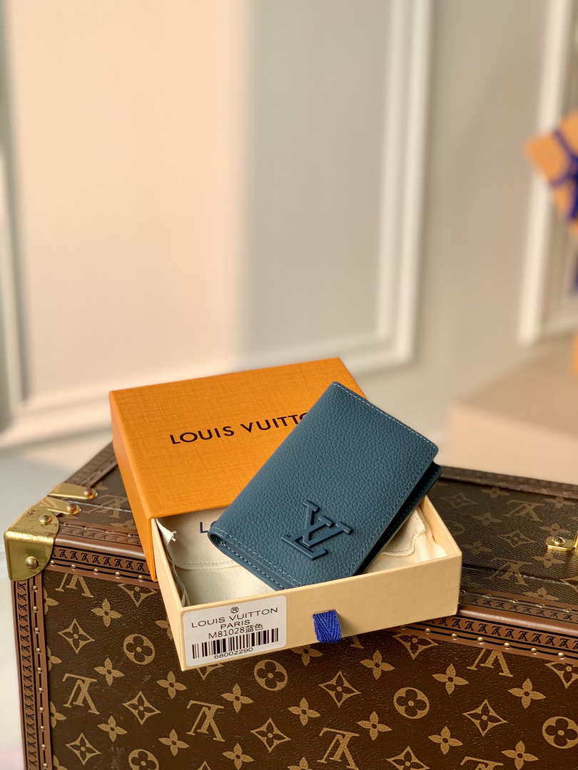 Louis Vuitton M81028 Pocket Organizer LV aerogram Blue - Default Title - View 1