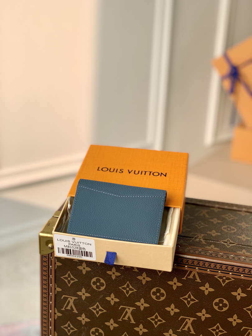 Louis Vuitton M81028 Pocket Organizer LV aerogram Blue