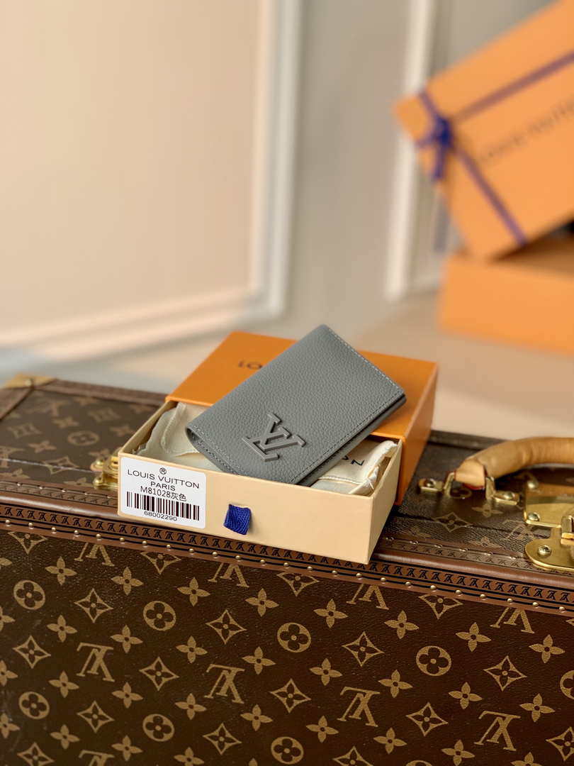 Louis Vuitton M81028 Pocket Organizer LV aerogram Gray - Default Title - View 1