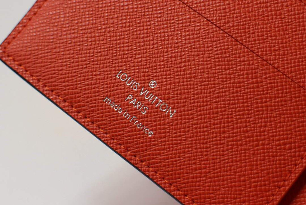 Louis Vuitton Multiple Wallet LV M80422 Monogram Shadow Leather Orange Red