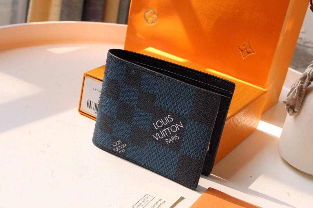 Louis Vuitton Multiple Wallet LV N62663 Damier COBALT CANVAS Blue