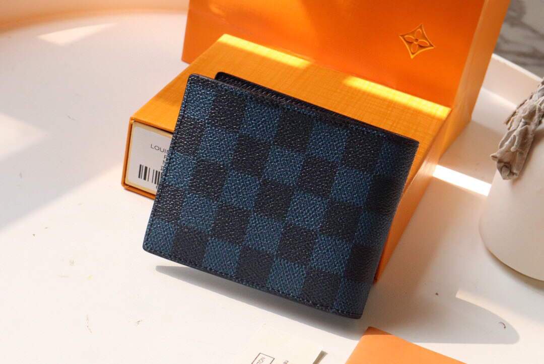 Louis Vuitton Multiple Wallet LV N62663 Damier COBALT CANVAS Blue
