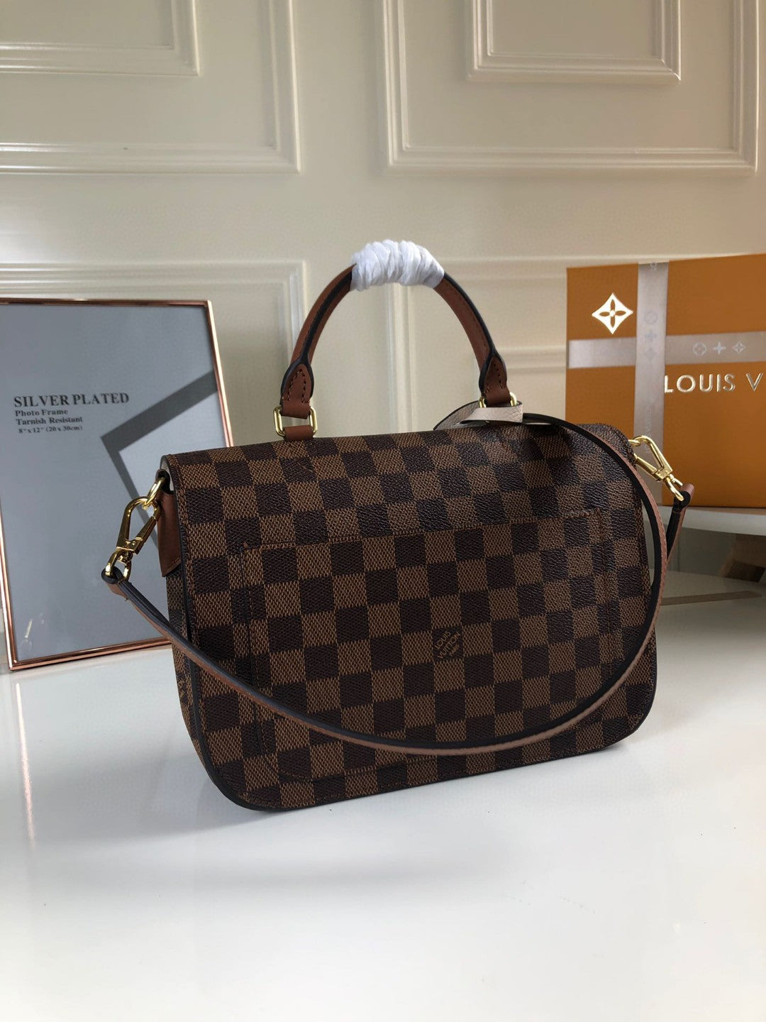 Louis Vuitton N40148 LV Trendy Crossbody Bag Damier Ebene Beige - Default Title - View 3