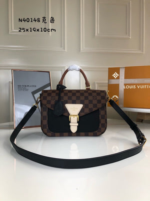 Louis Vuitton N40148 LV Trendy Crossbody Bag Damier Ebene Black - Default Title - View 1