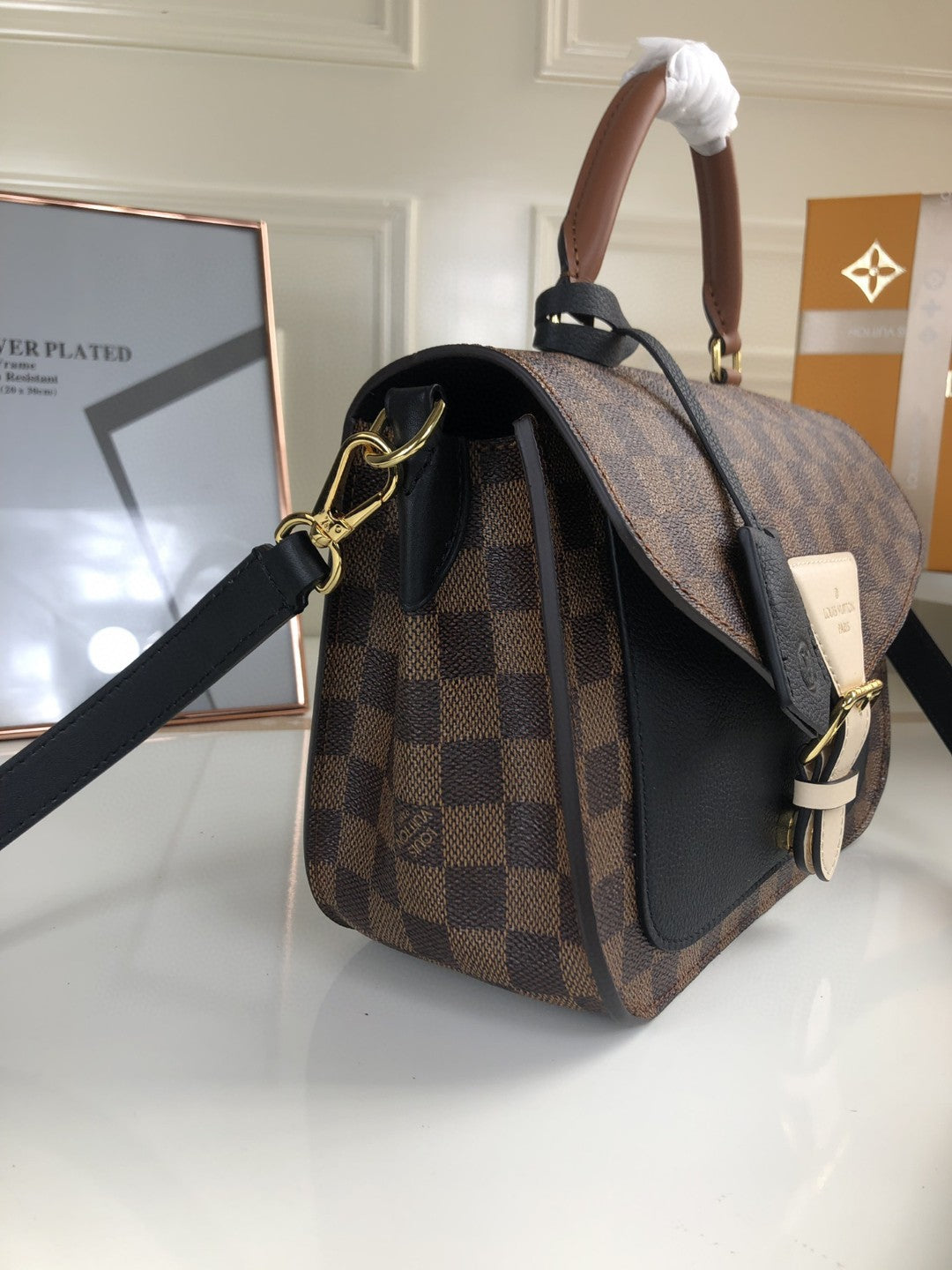 Louis Vuitton N40148 LV Trendy Crossbody Bag Damier Ebene Black - Default Title - View 2