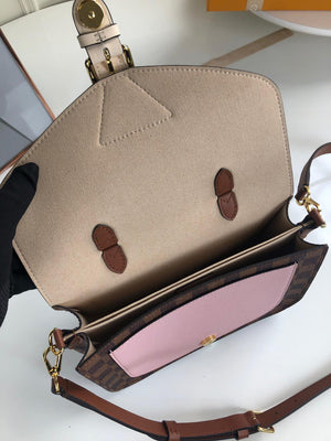 Louis Vuitton N40148 LV Trendy Crossbody Bag Damier Ebene Pink - Default Title - View 7