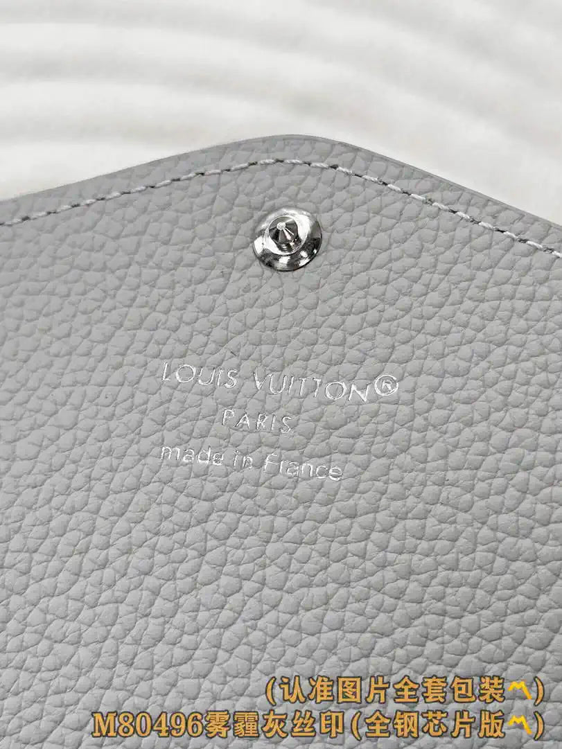 Louis Vuitton Sarah Wallet Bicolor Monogram Empreinte Leather LV M80496 Gray