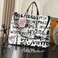 Louis Vuitton Shopper Tote MM Bag LV N40797 Other leathers White Black