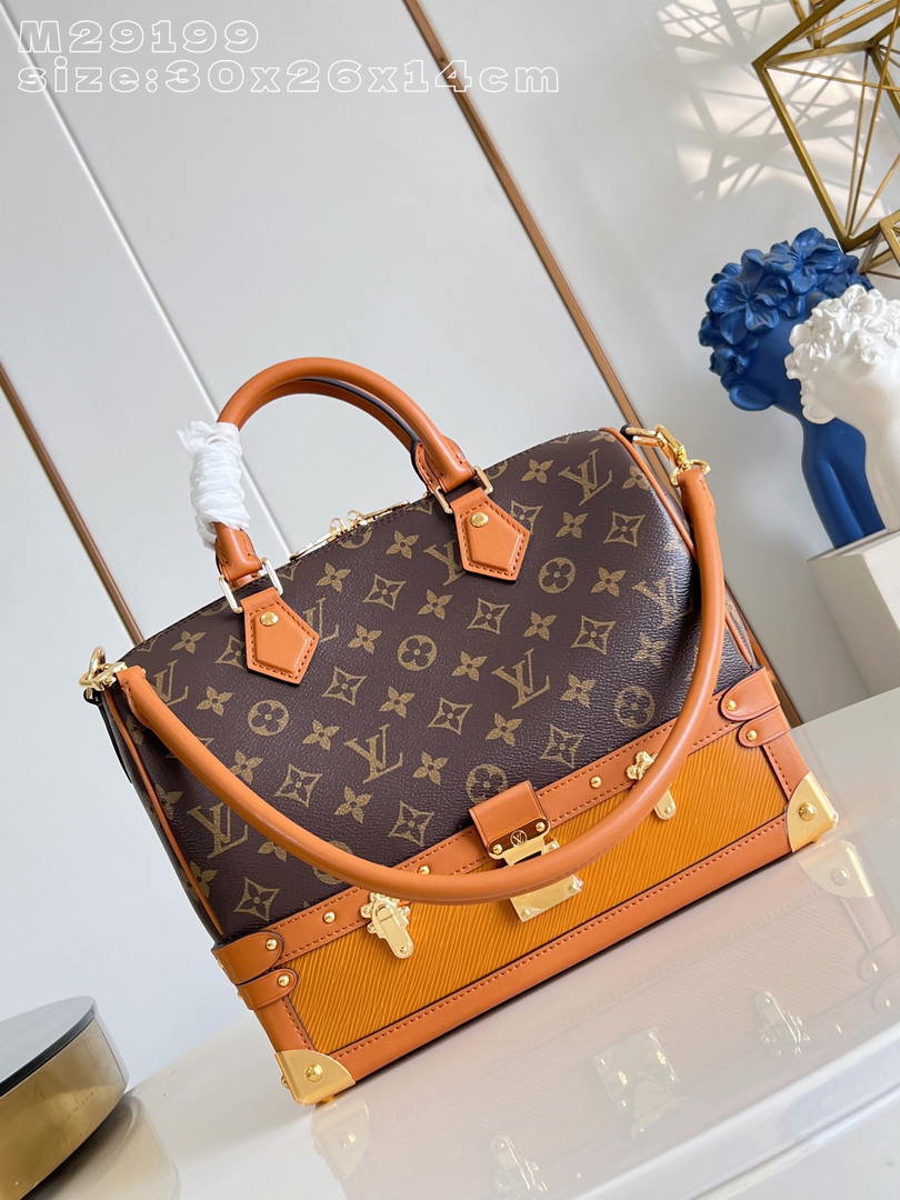 Louis Vuitton Speedy 30 Bag LV M29199 Monogram Brown - Default Title - View 1