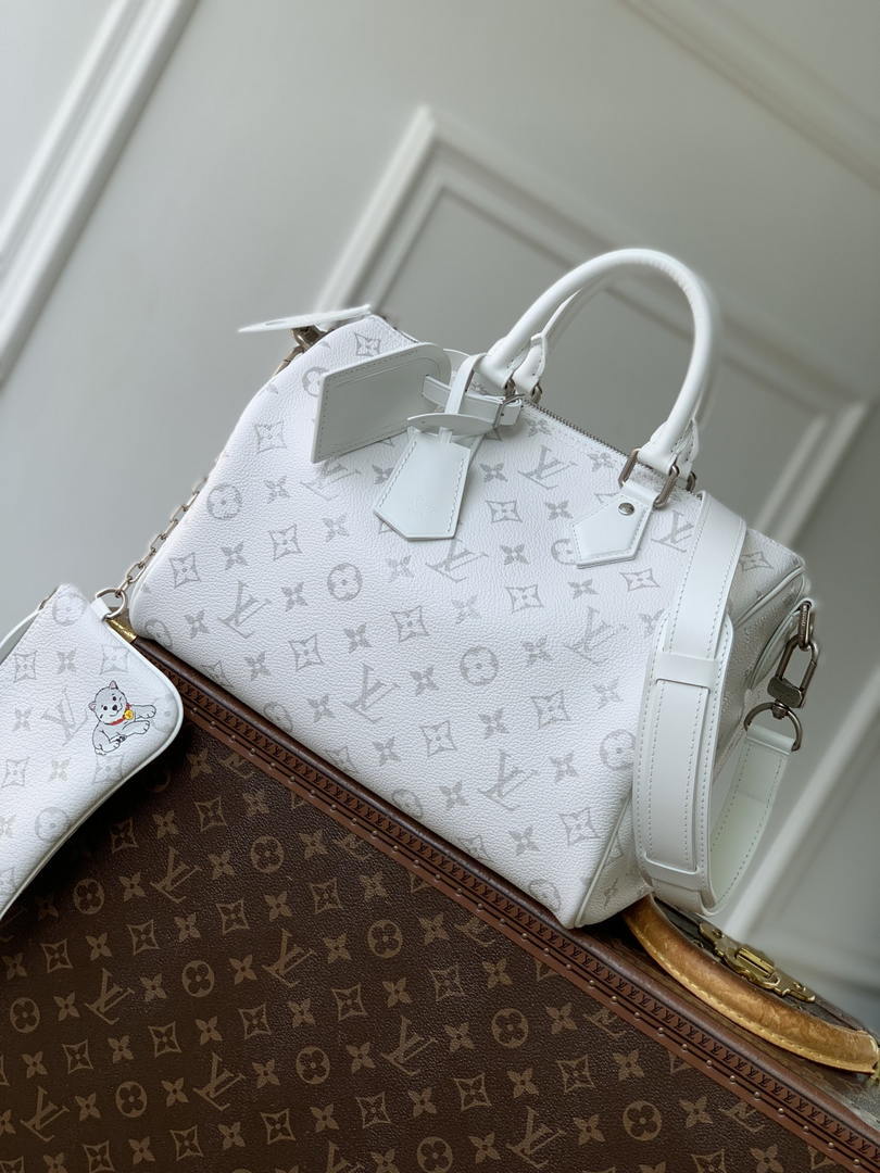 Louis Vuitton Speedy 30 Soft Bag LV M27144 Monogram White - Default Title - View 1