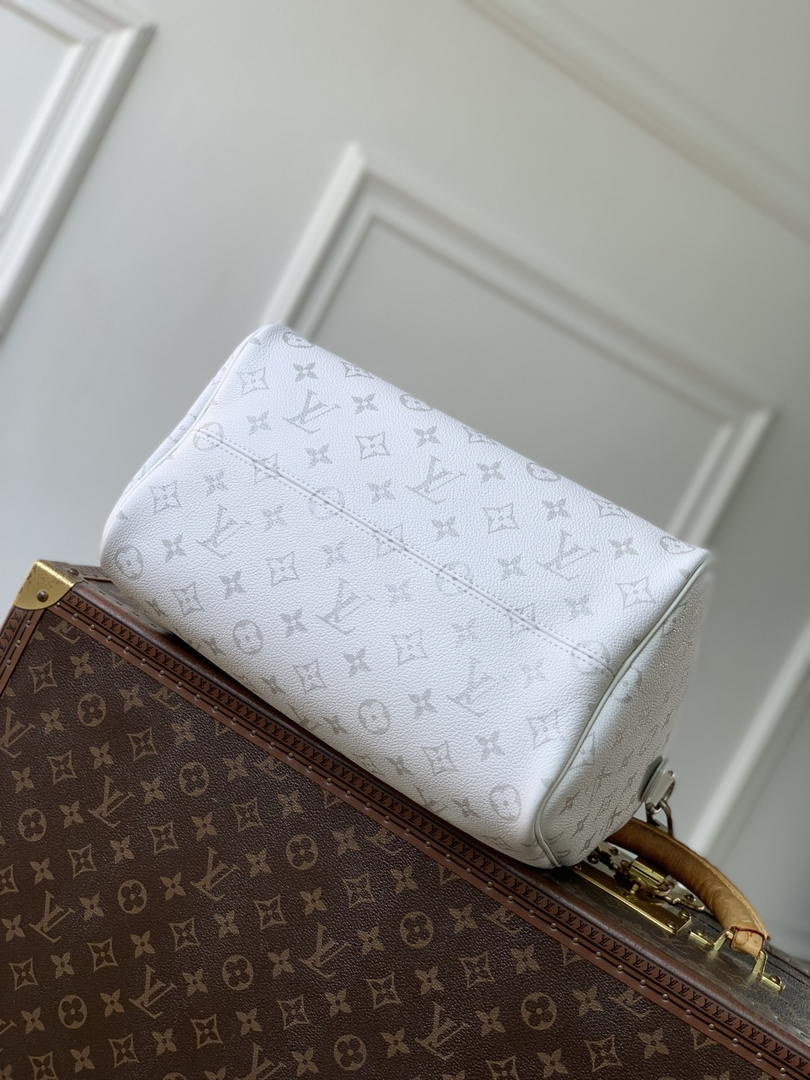 Louis Vuitton Speedy 30 Soft Bag LV M27144 Monogram White