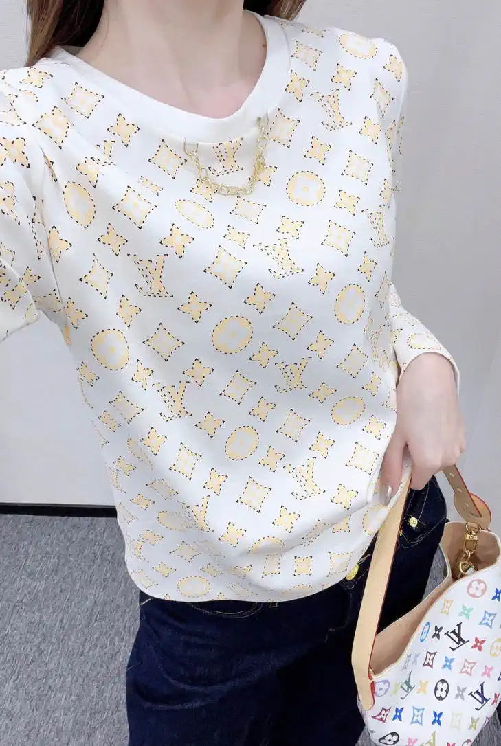 Louis Vuitton Women Monogram long-sleeved LV T-shirt  L55805