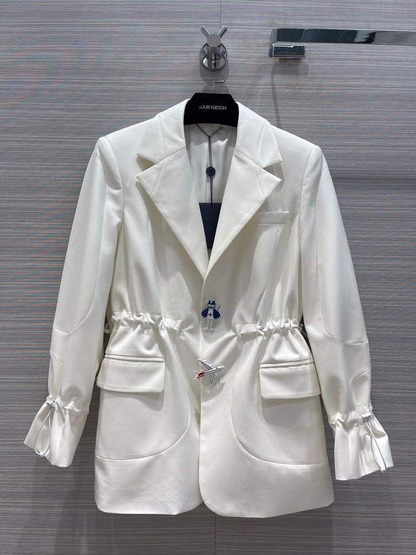 Louis Vuitton Women's Clothing Belted Short Wrap Jacket White 88009