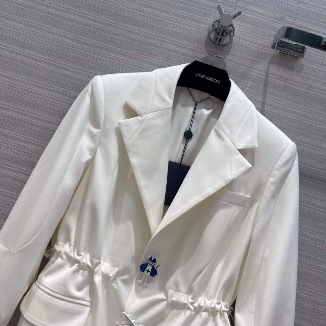 Louis Vuitton Women's Clothing Belted Short Wrap Jacket White 88009
