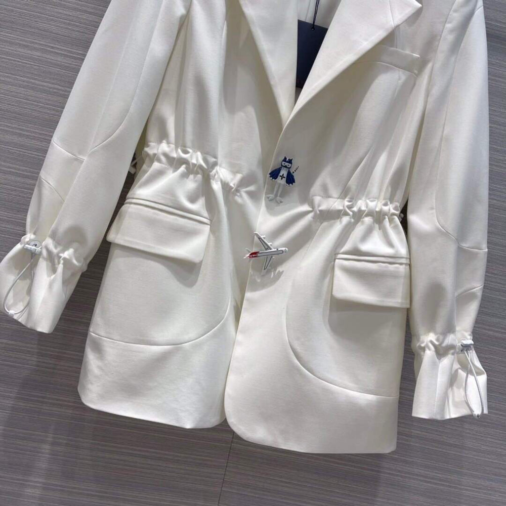 Louis Vuitton Women's Clothing Belted Short Wrap Jacket White 88009