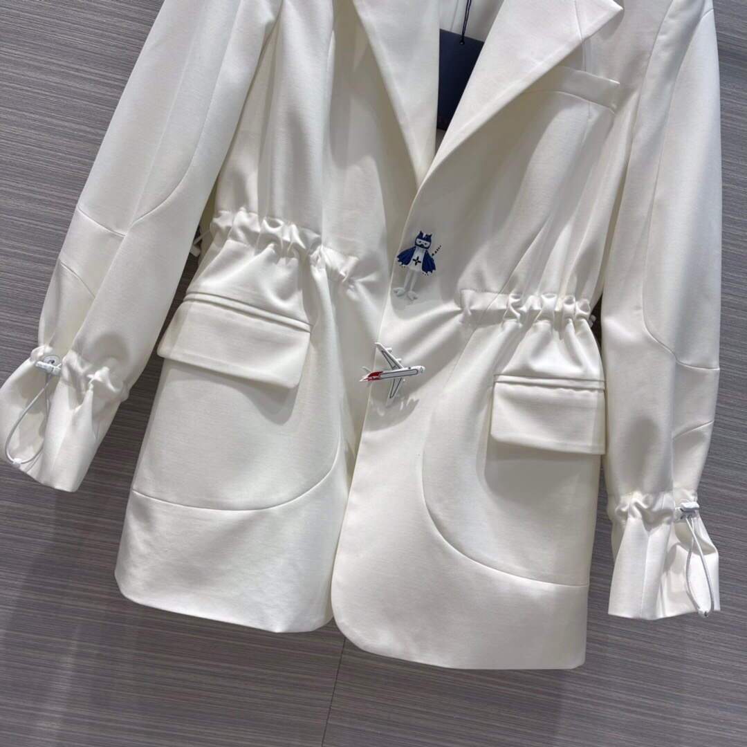 Louis Vuitton Women's Clothing Belted Short Wrap Jacket White 88009