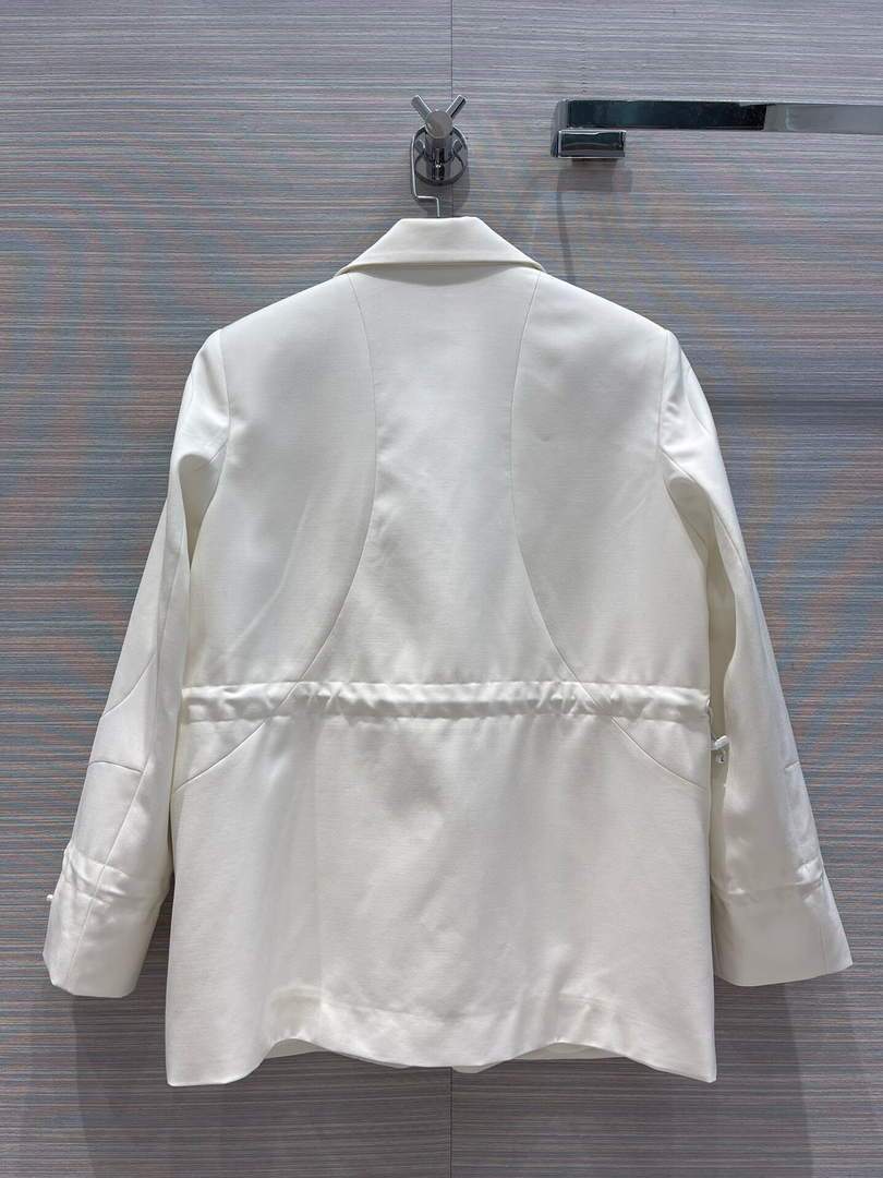 Louis Vuitton Women's Clothing Belted Short Wrap Jacket White 88009