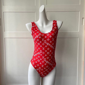 Louis Vuitton Women's Designer Monogram Red Swimwear swimming suit 1A8RDA - luxibagsmall