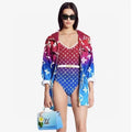 Louis Vuitton Women's Designer Monogram Blue and Red swimsuit swimming suit 1A8RD2 - luxibagsmall