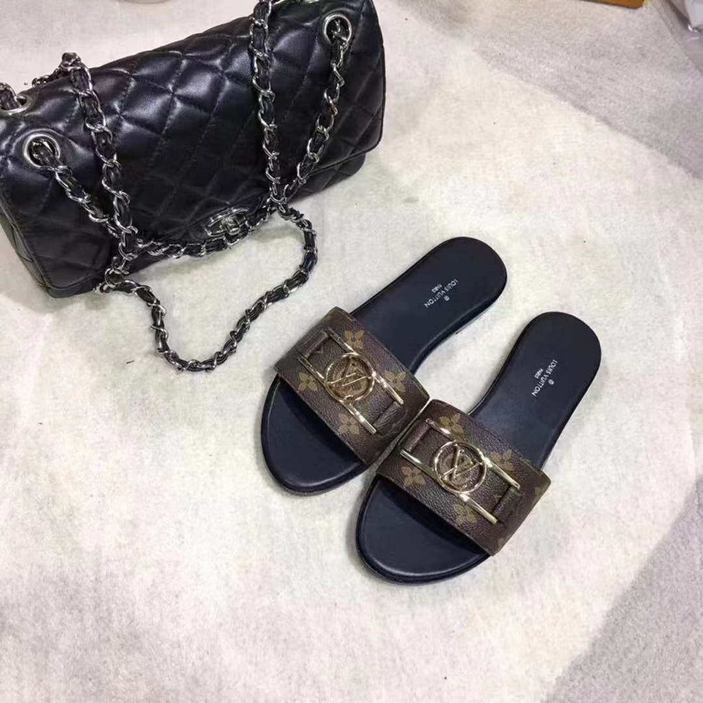 Louis Vuitton Women's Shoes 1A64MO Lock IT Flat Mule L61102