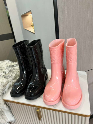 Louis Vuitton Women's Shoes 1A3CUK Drops flat half Rain Boots L608812 Black - 35 - View 2