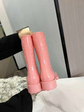 Louis Vuitton Women's Shoes 1A3CUK Drops flat half Rain Boots L608813 Pink