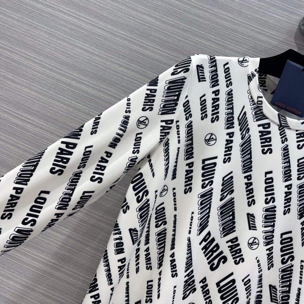 LV 1A9BVM Louis Vuitton Slanted Signature Sporty Mini Dress Black /White