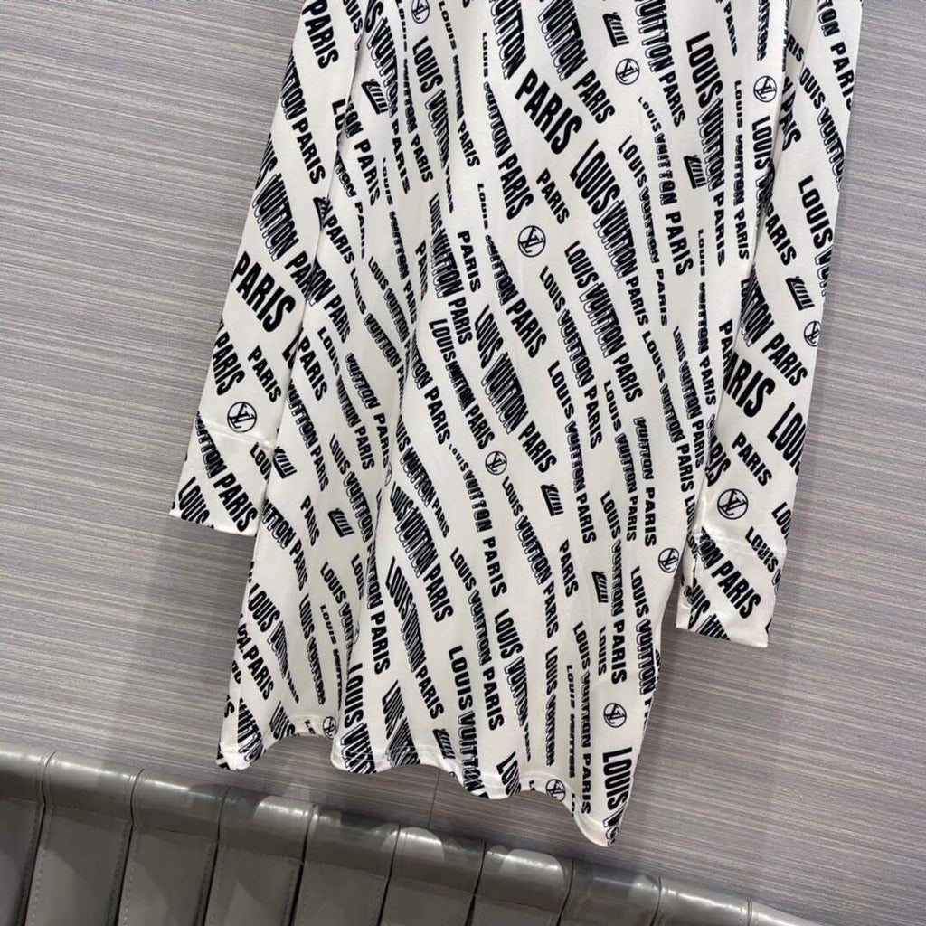 LV 1A9BVM Louis Vuitton Slanted Signature Sporty Mini Dress Black /White