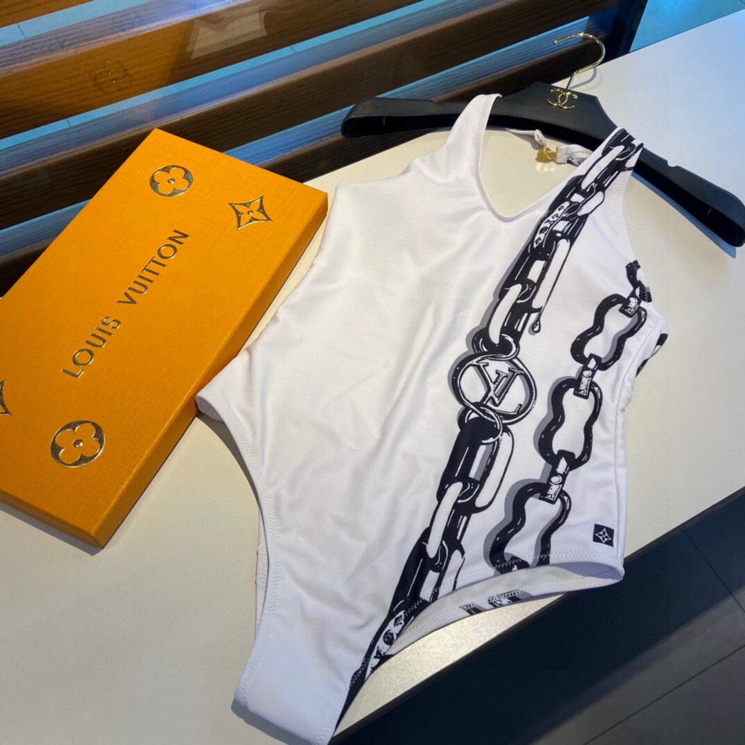 LV 1A9N9Y Louis Vuitton chain print one-piece swimsuit - S - View 1