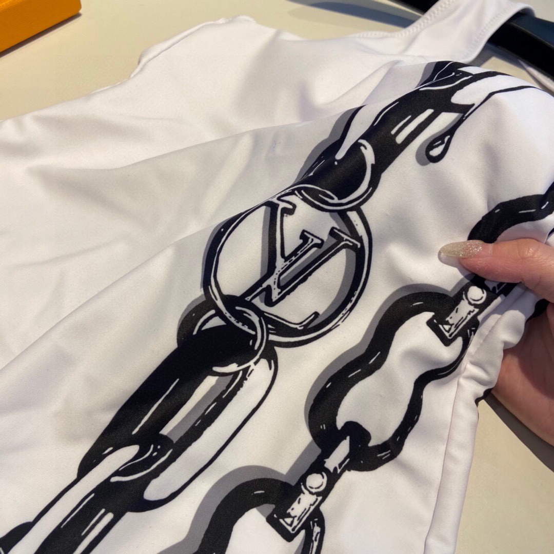 LV 1A9N9Y Louis Vuitton chain print one-piece swimsuit