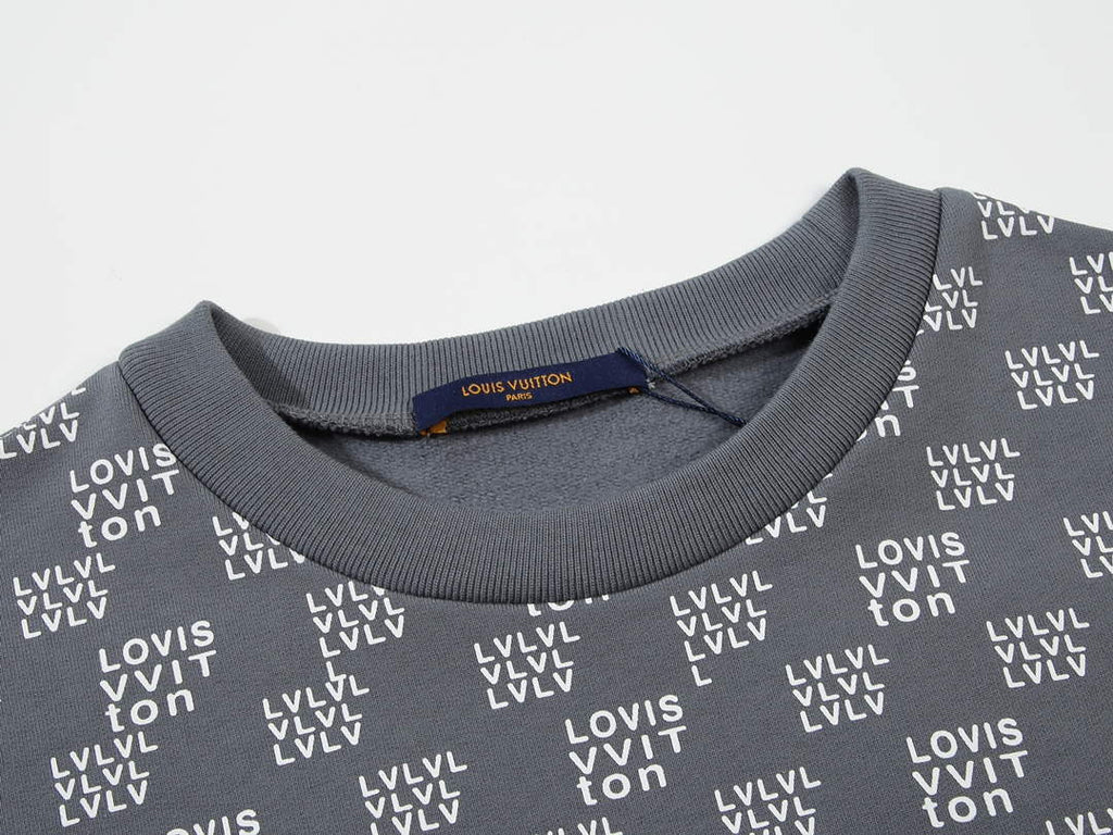 LV 1AA4TI Men's Hoodie Damier Spread Printed Sweatshirt L55735