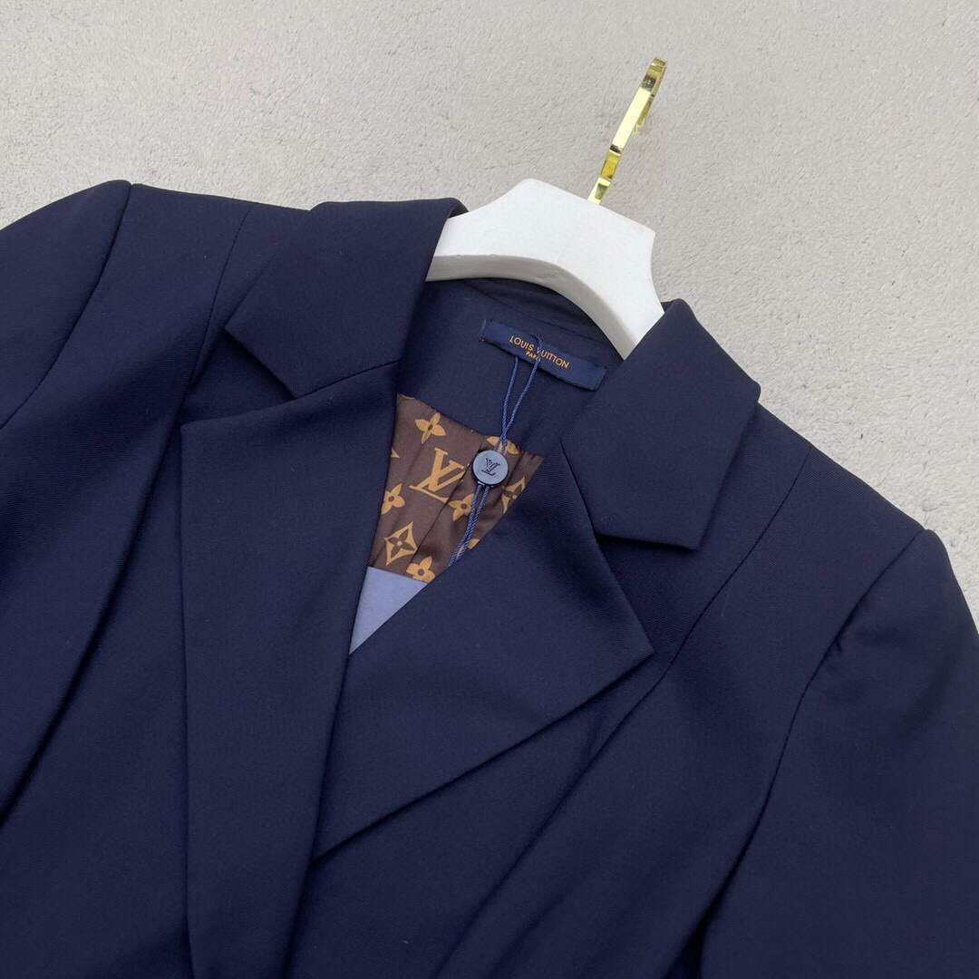 LV 1AA8SM Louis Vuitton Women's Fashion Clothing Pleated Suit Dress L55722