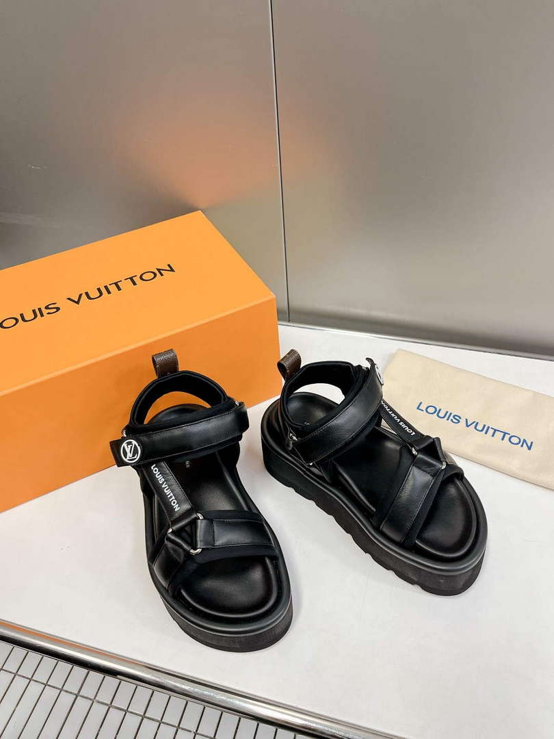 LV 1AABR6 Louis Vuitton Pool Pillow Flatform Comfort Sandals L600730