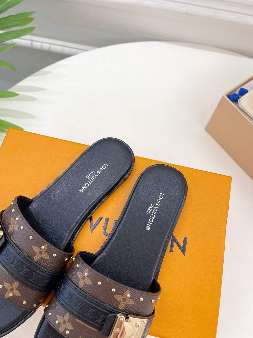 LV 1AAC3Y Louis Vuitton Lock It Flat Mules L99032