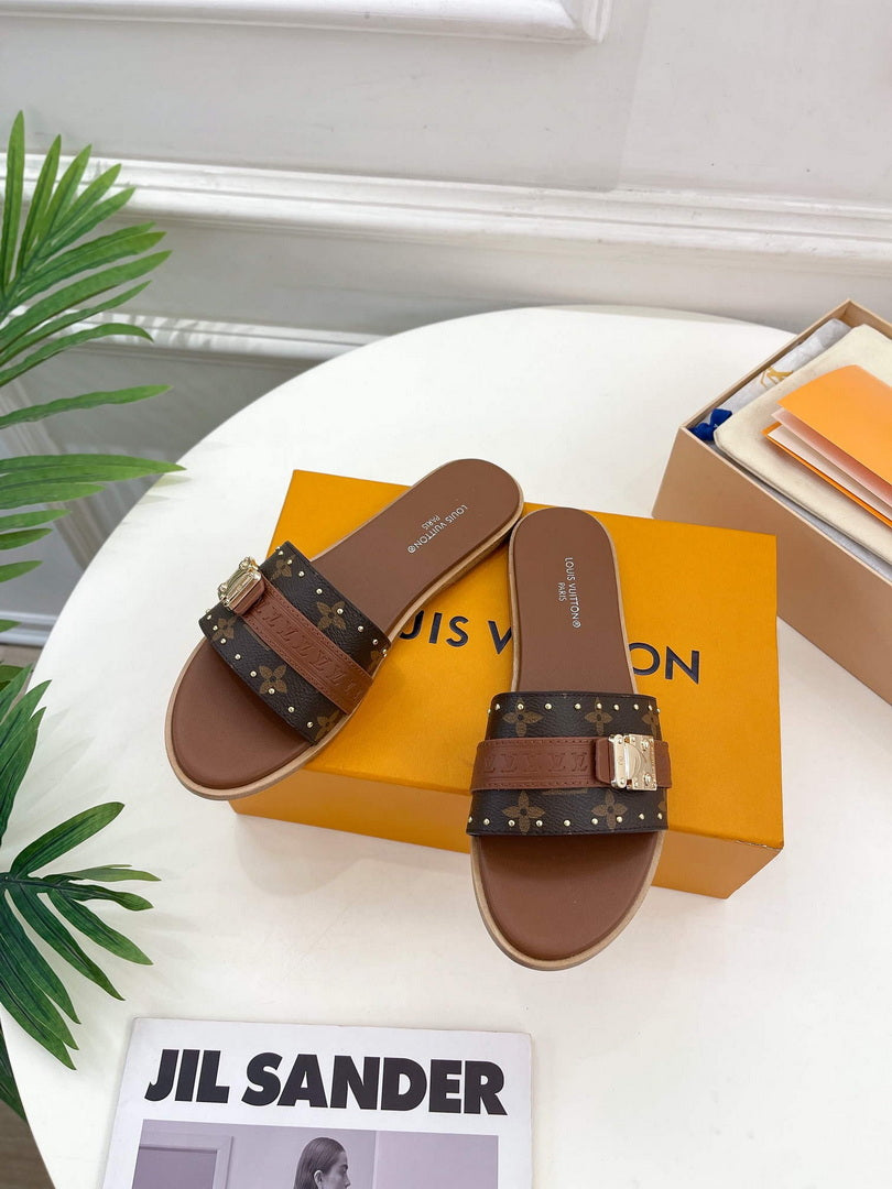 LV 1AAC3Y Louis Vuitton Lock It Flat Mules L99033