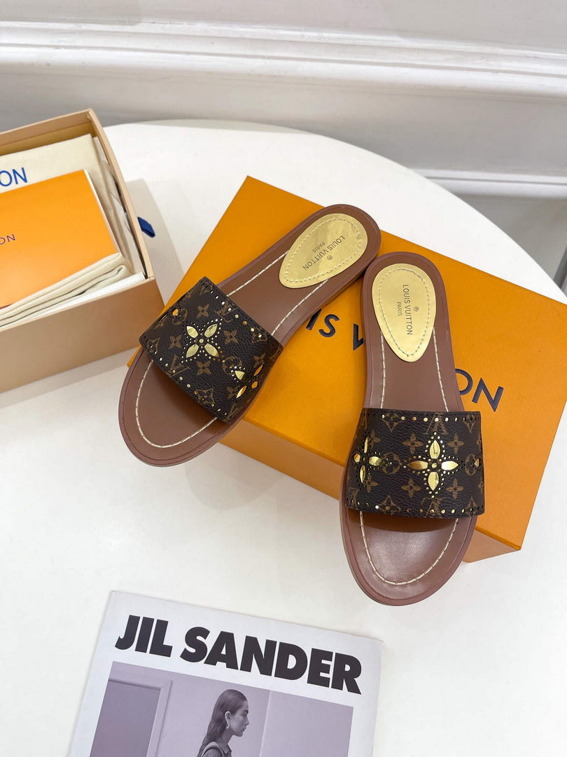 LV 1AAC3Y Louis Vuitton Lock It Flat Mules L99036