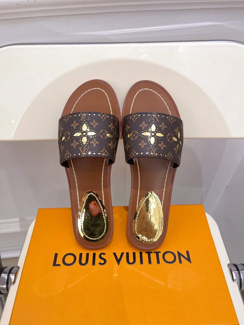 LV 1AAC3Y Louis Vuitton Lock It Flat Mules L99036