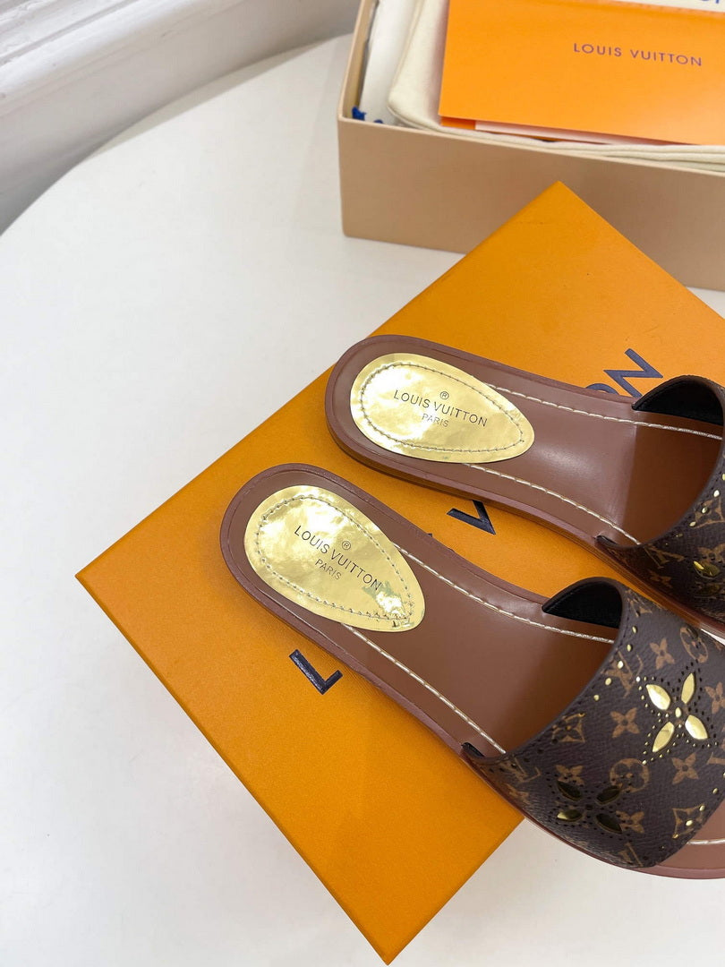 LV 1AAC3Y Louis Vuitton Lock It Flat Mules L99036