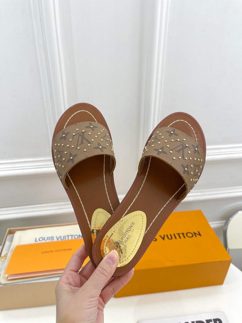 LV 1AAC3Y Louis Vuitton Lock It Flat Mules L99038