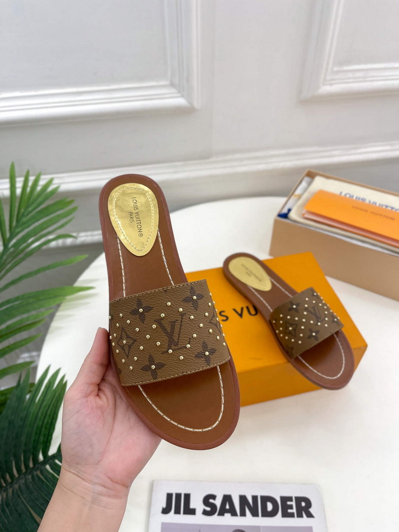 LV 1AAC3Y Louis Vuitton Lock It Flat Mules L99038